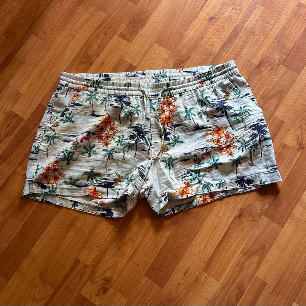 Old Navy Tropical Print Linen Blend Shorts